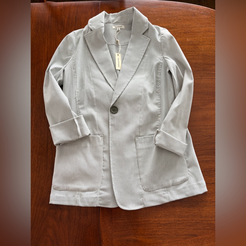 Max Studio Gray Striped Blazer
